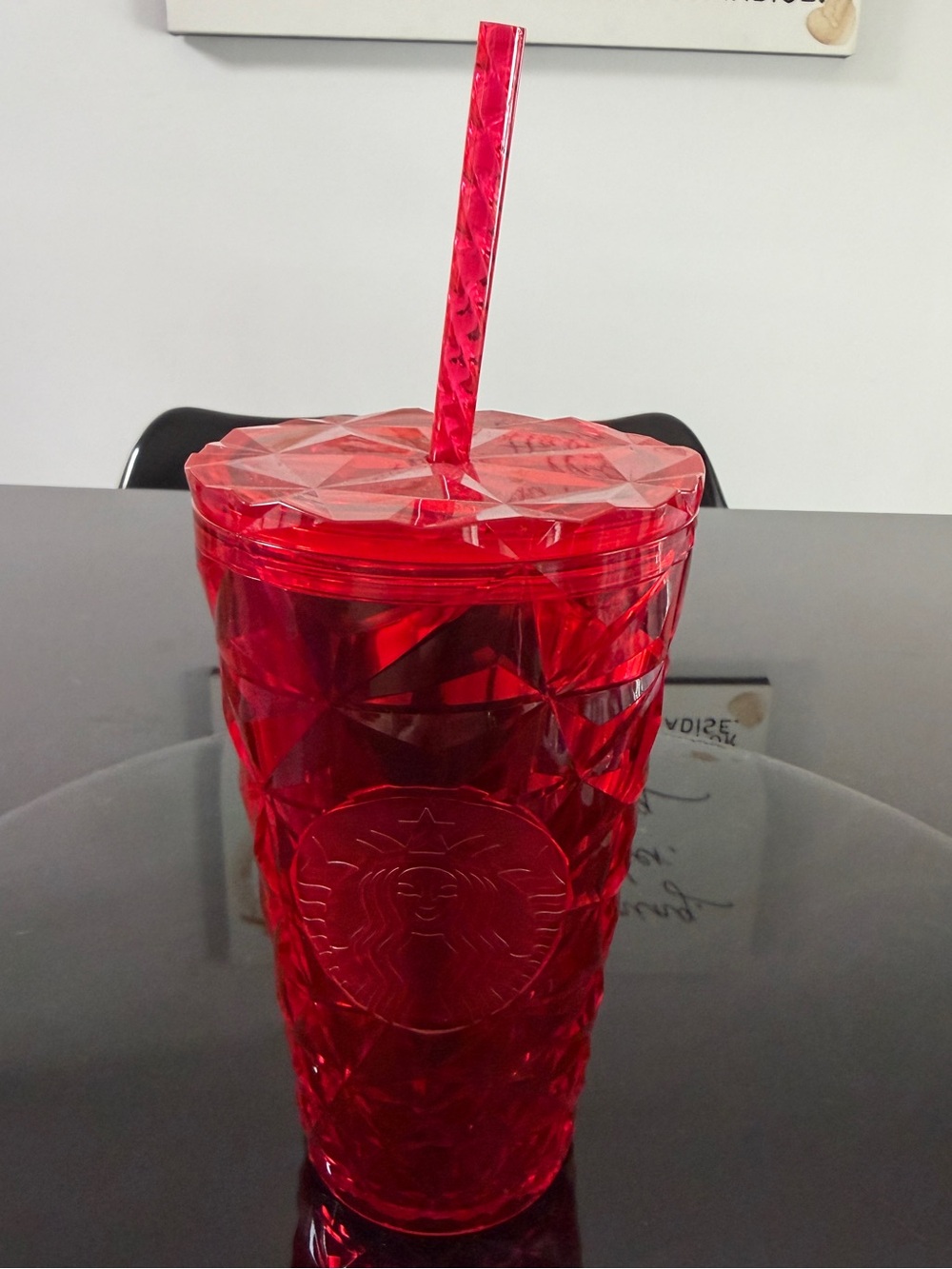 NWT Starbucks 16oz Red Diamond Cut Cold Cup